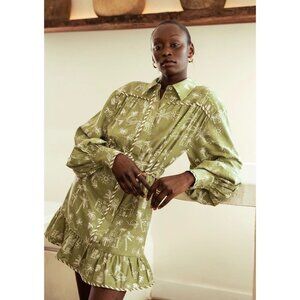 Anthropologie La Maise Studio Mila Linen Mini Dress Seaside Villa Womens Size Me